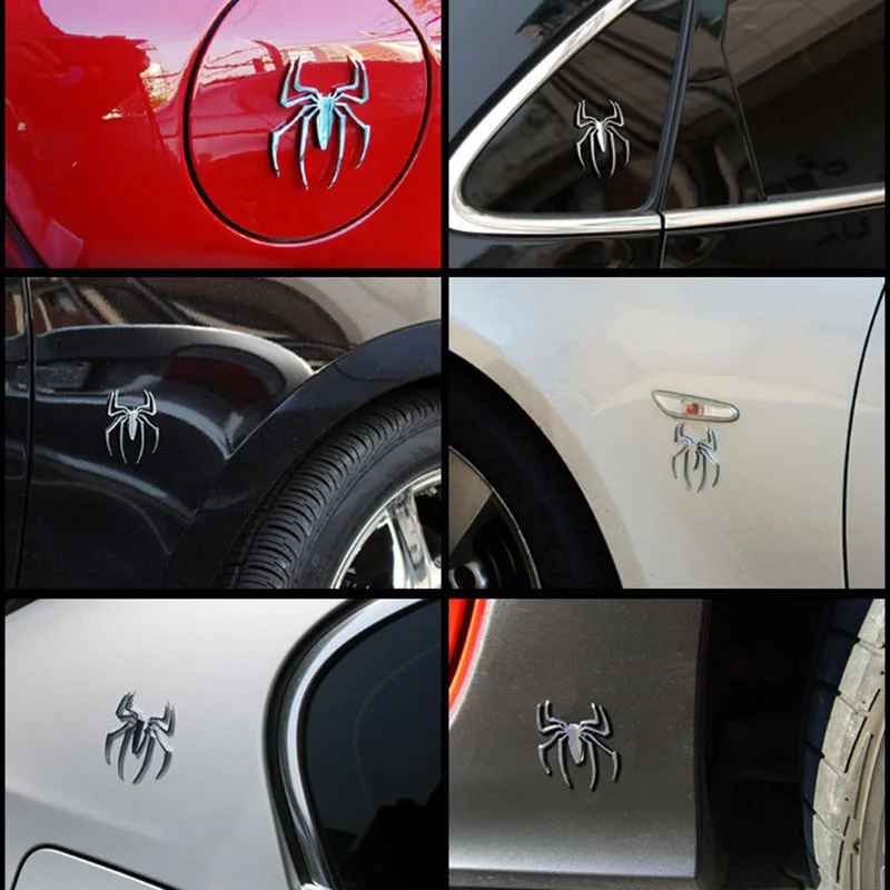 1 шт. металлические 3D наклейки для автомобиля эмблема в форме паука хромированная