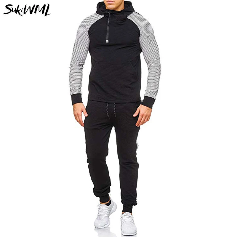 SUKIWML Мужская спортивная одежда наборы 2019 новый осенний Повседневный Спортивный