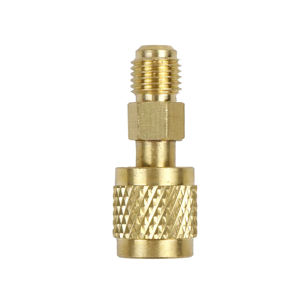 

ZLinKJ Practical New R410 Brass Adapter 1/4" Male to 5/16" Female Charging Hose to Pump High Quality New