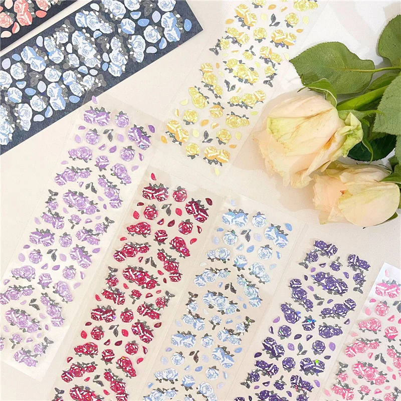 Красочные розы босоножки на высоком каблуке Blingbling наклейки в Корейском стиле Ins