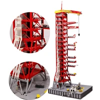 moc apollo saturn launch umbilical tower for rocket sent space high tech building block brick children stitching collectible toy