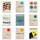 Bauhaus, выставки плакатов, в середине века современный дизайн Bauhaus, принты для домашнего декора стены искусства холст Гостиная картина UniqueGift