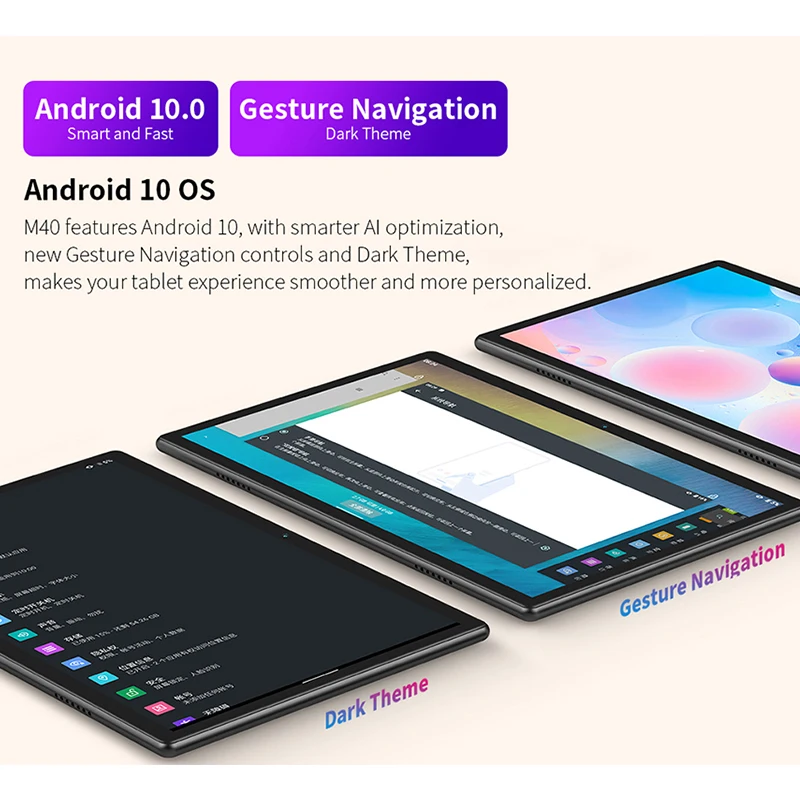 

M40 Android 10 планшет 1920x1200 10,1 дюймов 4G сеть 6 ГБ ОЗУ 128 Гб ПЗУ UNISOC T618 Octa Core планшеты ПК двойной Wifi Type-C