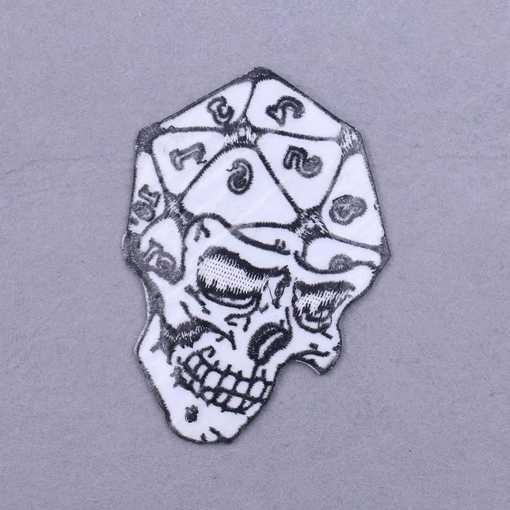 1PC Creative Dice Skull Patch Embroidery Applique for Punk Clothes Iron on Transfer Clothing Accessories Sew Fabric Badge | Дом и сад