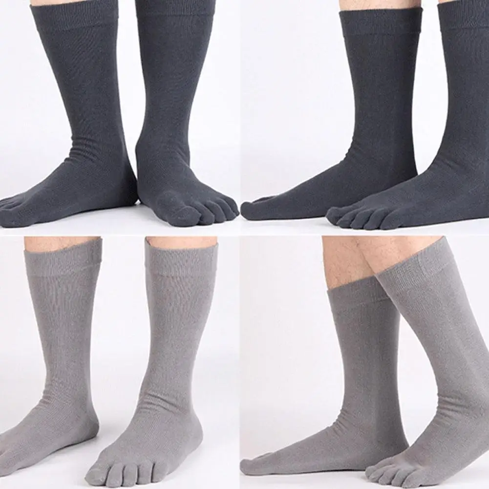 

2021 New Men Cotton Long Tube Toe Socks Japanese Cotton Socks Toe Deodorant Toe Breathable Sock Sweat Split T5Q2