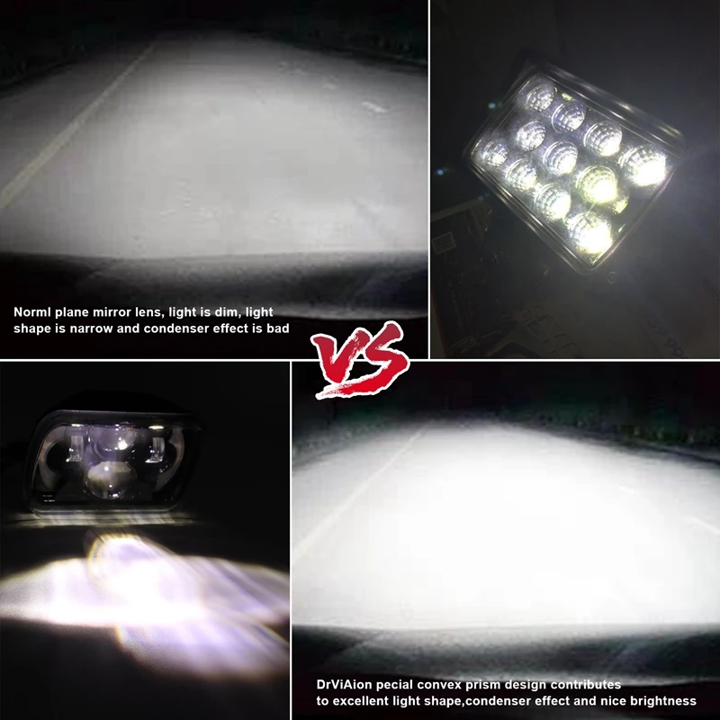 

2X H6054 7X6 inch 5X7 inch LED Projector Headlight Square Sealed Beam for Plym Dodge GMC Jeep Cherokee Wrangler XJ YJ