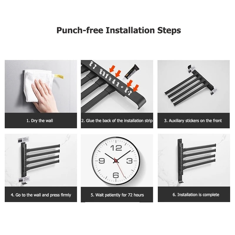 

Towel Holder Porte Serviettes Salle Bain Kitchen Bathroom Toalha Banheiro Toallero Adhesivo Towel Rack Accroche Torchon Mural