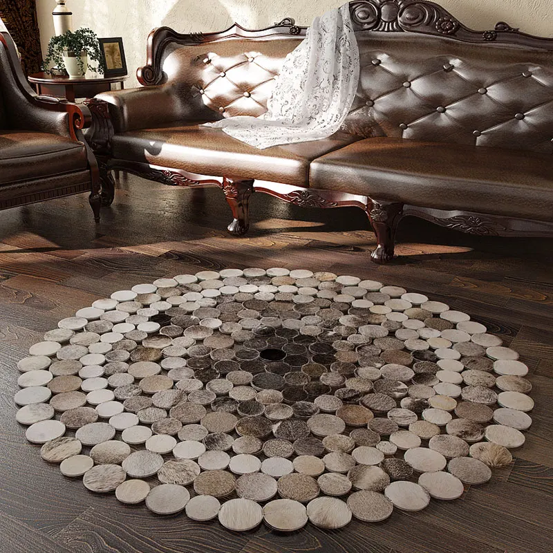 Круглая нашивка из воловьей кожи в американском стиле для гостиной декоративный