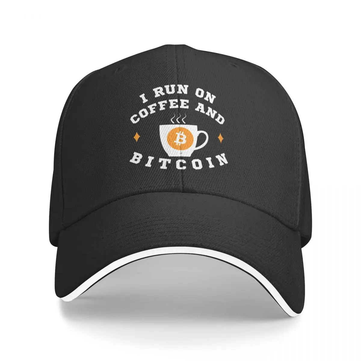 

I Run On Coffee And Bitcoin Racerback Tank Promo Men's and Women's cap Print Anime Baseball hip hop Graphic Vintage caps