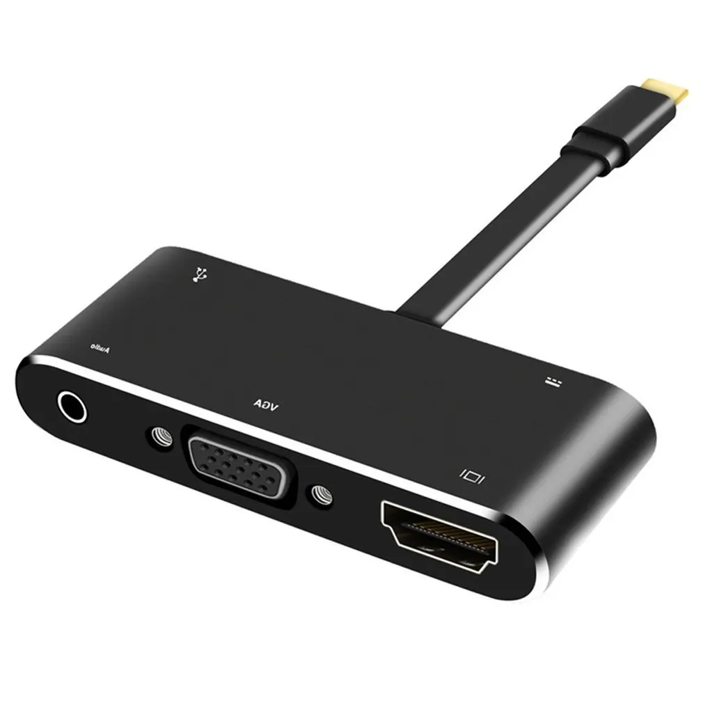 Концентратор USB Type C адаптер 4K в HDMI/VGA/3 5 мм аудиоразъем/USB 3 0 порт/PD конвертер для