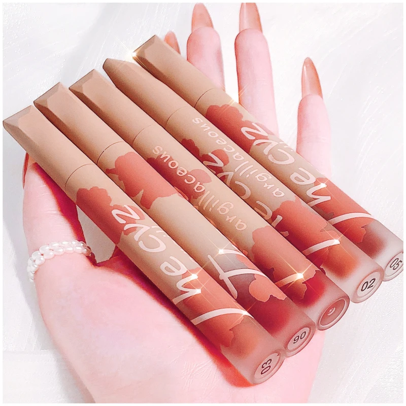 

CVZ 5 Colors Lips Makeup Lipstick Matte Lip Mud Lip Gloss Long Lasting Moisture Cosmetic Sexy Red Lip Tint Waterproof