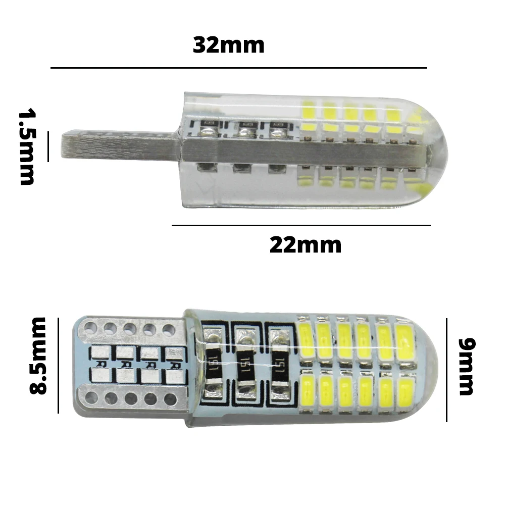 10X Clearance Car Light T10 W5W 12V Canbus 4014 24 Led Silicone Shell Bulb Reverse Parking Fog Signal Auto Styling Width Lights |