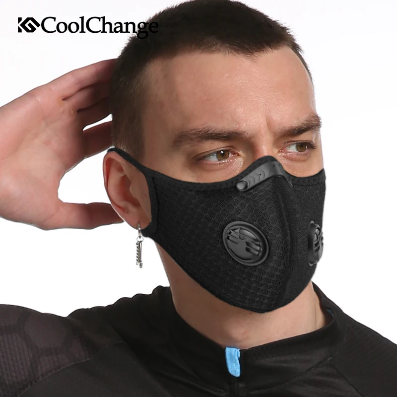 

CoolChange PM2.5 Cycling Face Mask Anti-pollution Sport Training Bicycle Bike Protection Dust Mask Activated Carbon With Filter