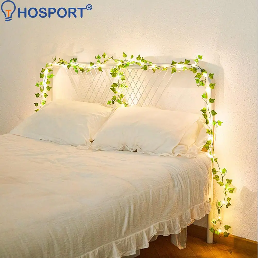 

Solar LED Lights String Outdoor Garden Home Wedding Decoration Fairy Light String Maple Leaf Cane Lamp Green Leaf Solar Lamp