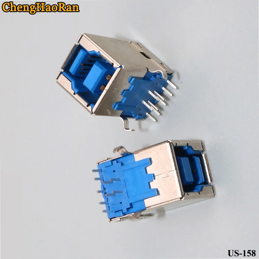 ChengHaoRan 2 шт. синий пластиковый B Женский 3 0 высокоскоростной интерфейс USB Тип порт 90