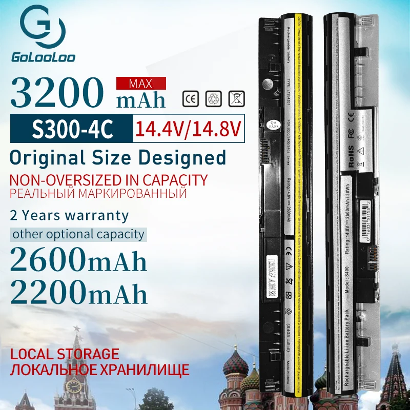 Аккумулятор для ноутбука Golooloo L12S4L01 4ICR17/65 L12S4Z01 Lenovo I1000 IdeaPad S300 S310 S400 S405 S410 S415 Flex 14 15D
