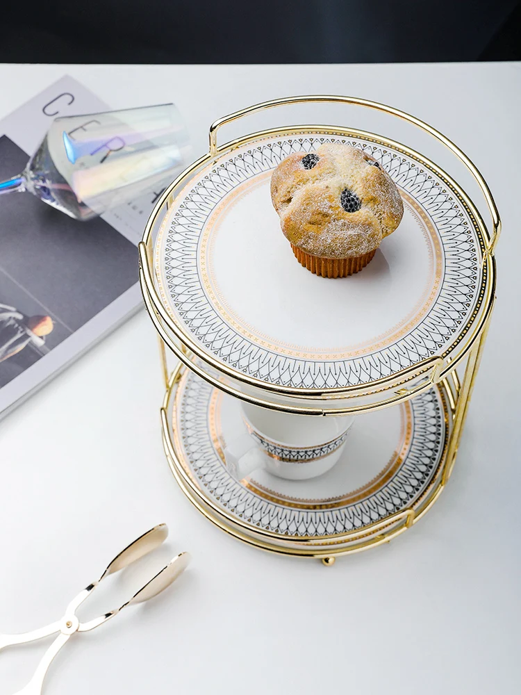 Скандинавский мраморный 2 уровневый Настольный стеллаж для хранения косметики