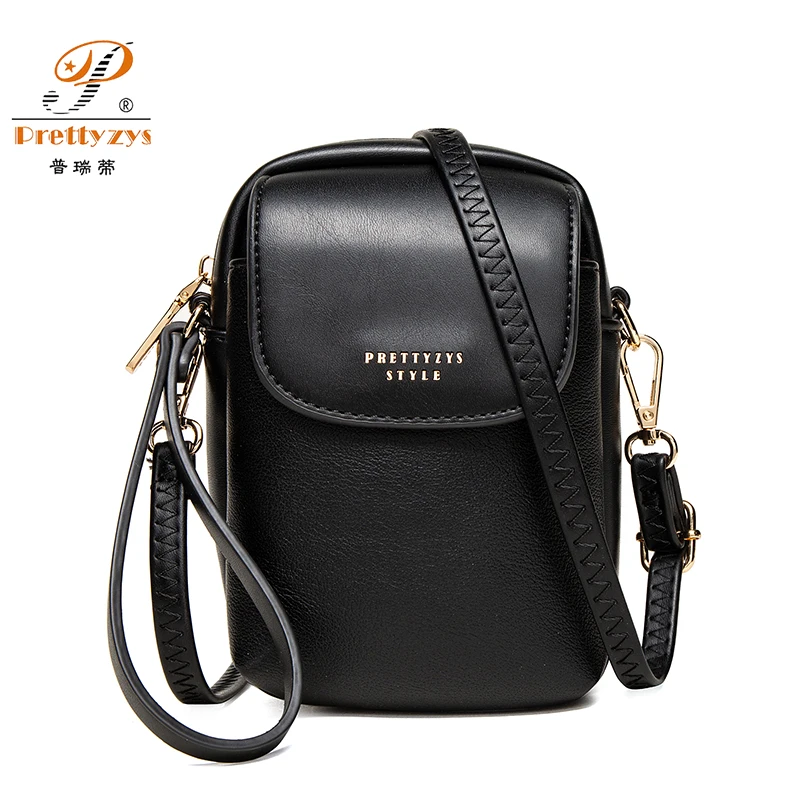 

Prettyzys New Fashion Patchwork Wrist Hasp Mini Shoulder Bags Women Messenfer Bag Multifunction Design Phone Pocket