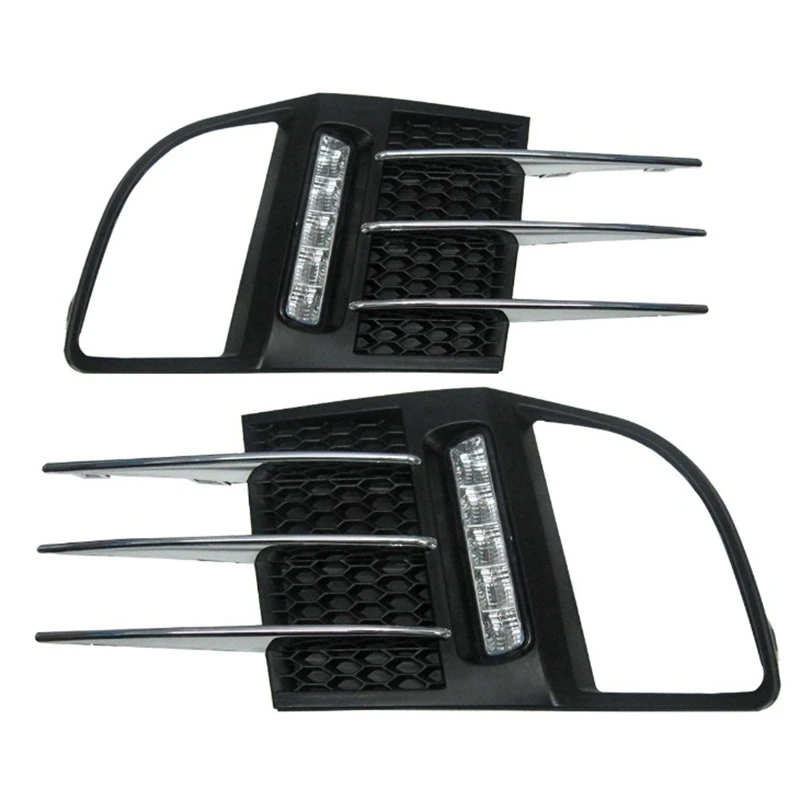 

Car DRL LED Daytime Running Lights Fog Lamps Bezel Insert Grill Cover for Golf MK6 VI 10-14