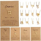 Популярное ожерелье 12 знаков зодиака подвесная карточка короткое ожерелье