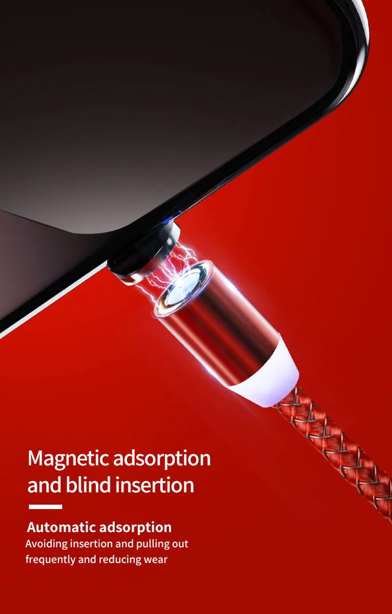 1 м Магнитный Micro USB кабель для быстрой зарядки iPhone samsung кабель для передачи данных Магнитный кабель для зарядки usb type C 3A кабель для мобильного телефона