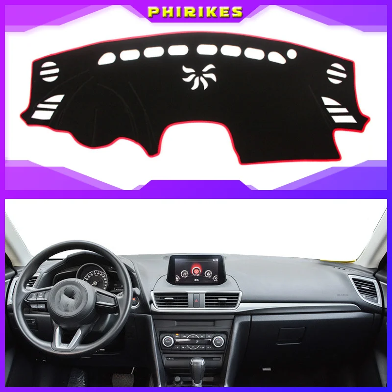 

Car Dashboard Cover Mat Pad Dash Sun Shade Instrument Protector Carpet Accessories For Mazda 3 M3 Axela 2014 2015 2016 2017 2018