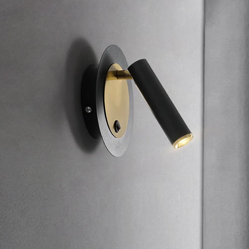 

Nordic Iron Rotating Wall Lamp Modern Simple Hotel Bedside Spotlight for Bedroom Corridor Kitchen Home Art Decor Light Fixtures