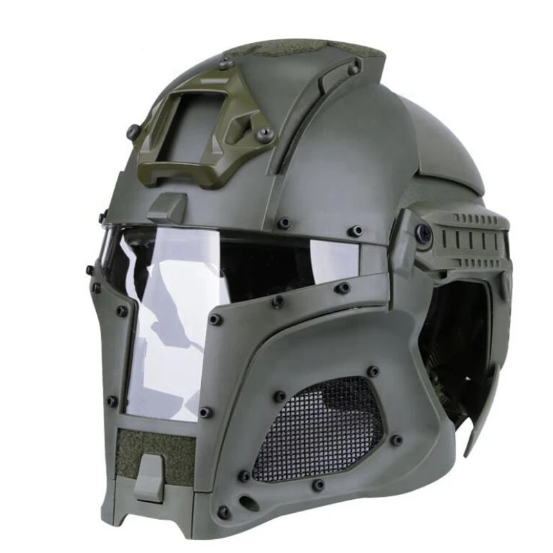 Tactical Full Face Helmet Airsoft Paintball Military Protective Helmet Mask Army Wargame CS Shooting Men Iron Warrior Helmet