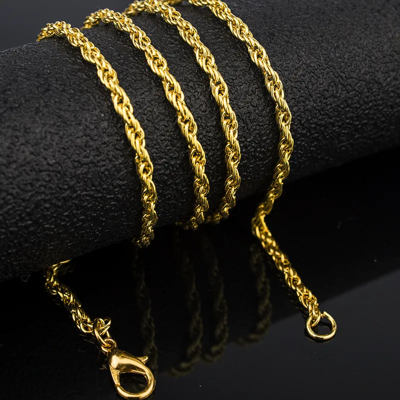 

K-pop Width 3mm Necklace For Women Gold Silver Color Stainless Steel Long Chain Men 50-74cm Men Necklaces Jewelry Gift Wholesale