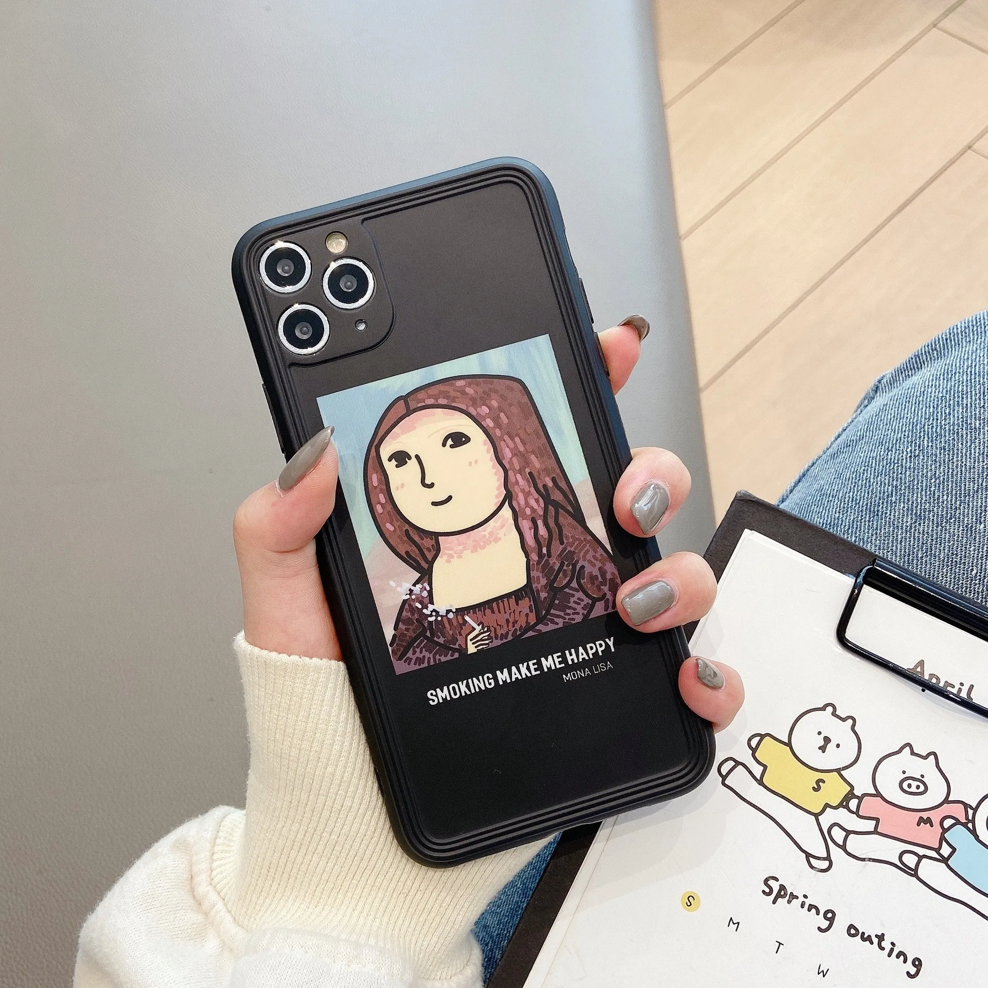 Милый мультяшный Прозрачный чехол для телефона Ван Гога пара силиконовый coque iPhone