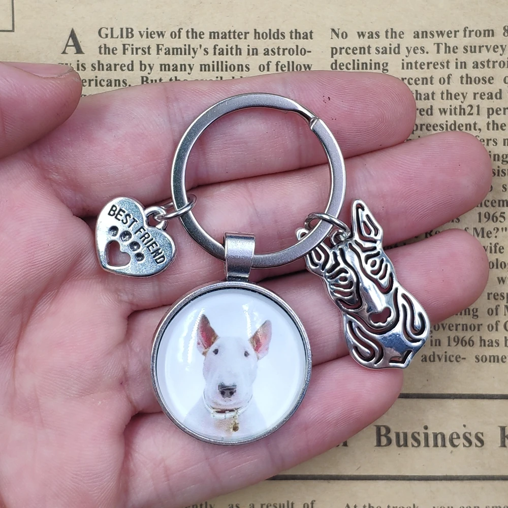 Стаффордширский бультерьер чау собака брелок для ключей с драгоценными камнями