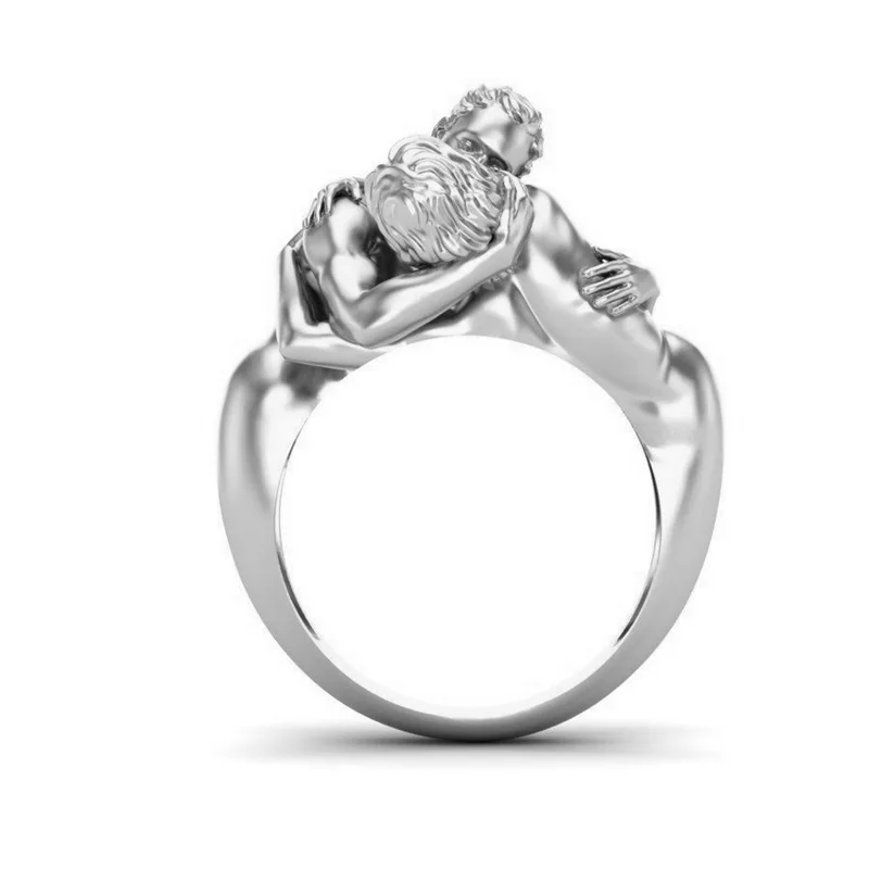 

2021 Fashion Ring For Women Couples Kiss Shape Design Ring Women Engagement Wedding Jewelry Accessories Christmas Gift