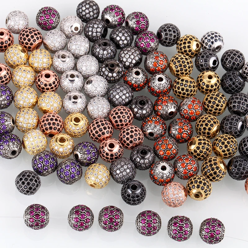 Бусины разделители 10 мм ретро шарик из циркония для изготовления ювелирных