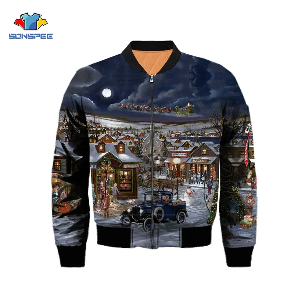 

SONSPEE Anime Jujutsu Kaisen Gojo Satoru Jacket Men 3D Print Hip Hop Flight Jacket Winter Thick Keep Warm Streetwear Coat Female