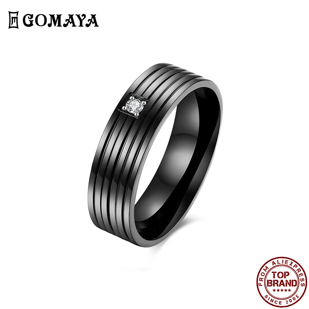 Винтажное кольцо GOMAYA 316L из нержавеющей стали в стиле панк полоску унисекс кольца