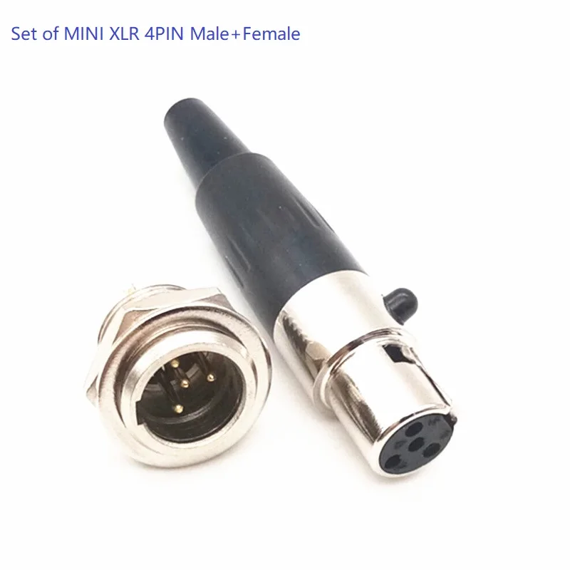 5 компл. Mini XLR 3 4 Pin Female Plug + Male Socket Малый аудио мини Микрофон разъемы|Соединители| |