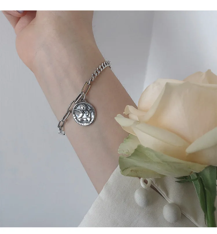 Женский ретро браслет в Корейском стиле Ангел милая монета нишевой дизайн