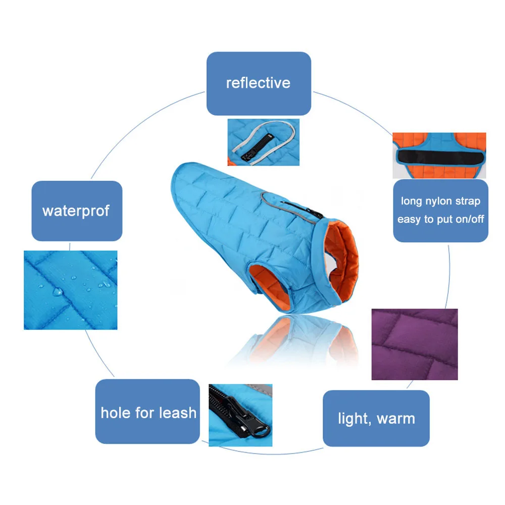 Зимняя одежда для больших собак светоотражающий водонепроницаемый жилет куртка