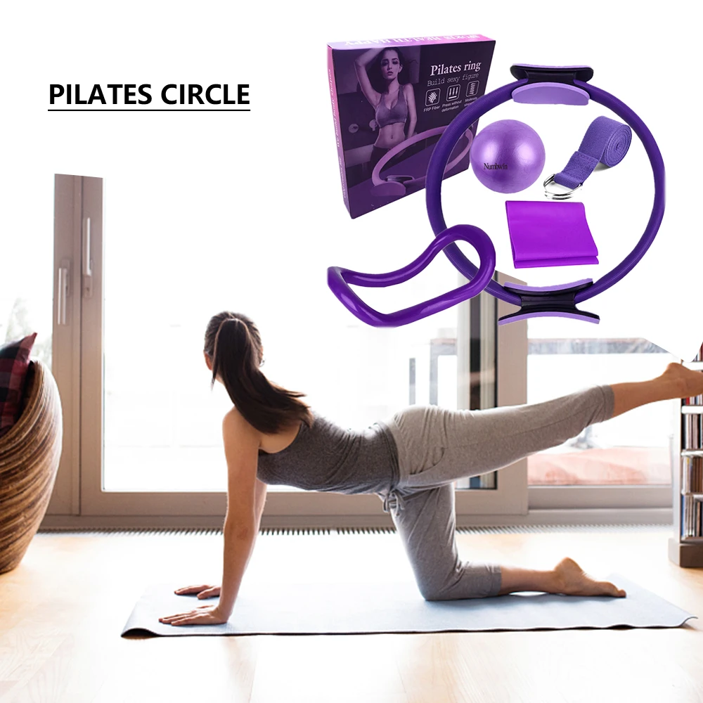 

1 Set Pilates Ring Home Exercise Gym Workout Equipment Yoga Ball Stretching Strap Loop Resistance Bands Yoga ring