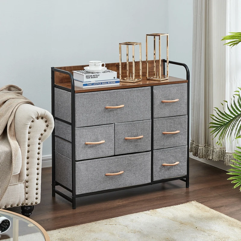 

7 Drawer Dresser, Dresser Organizer, Fabric Dressers for Bedroom, Storage Tower for Hallway Entryway Closets Sturdy Steel