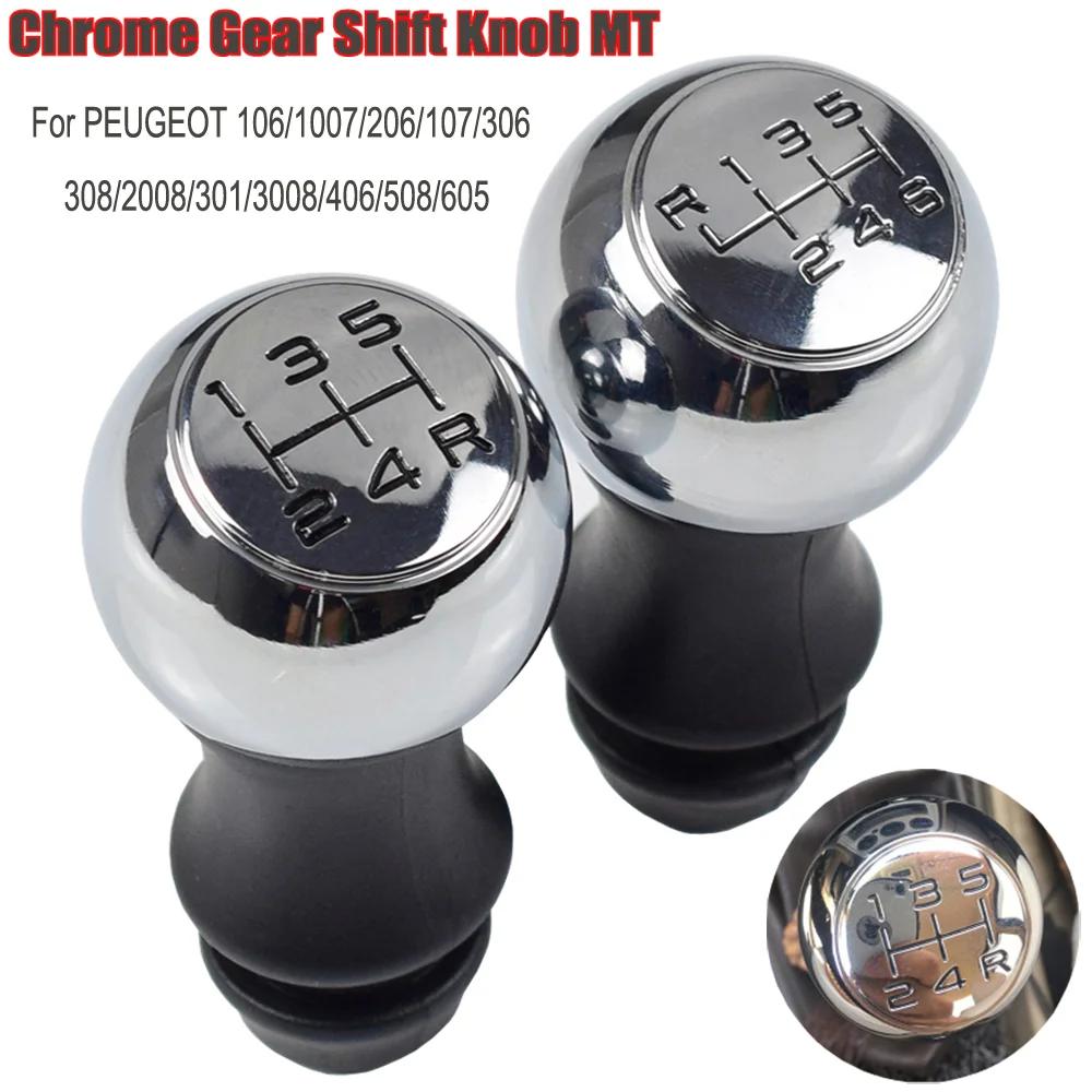 

For Citroen C2 C3 C4 Chrome 5 6 Speed Manual Gear Shifter Knob Lever HandBall Gaiter Boot Case Cover Car Styling