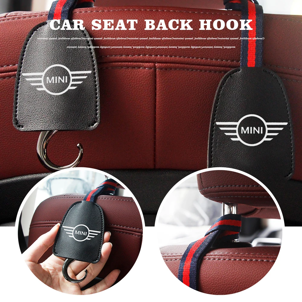 

1/2Pcs Car Seat Back Hooks Accessories Portable Hanging Bag Rack For Mini Cooper CABRIO WORK S R50 R53 R56 R60 F55 F56 Styling