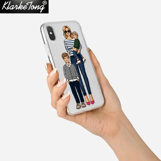 Милый модный женский чехол для iPhone 11 pro XS MAX XR 7 6s Plus 5s Mama Baby прозрачный силиконовый |