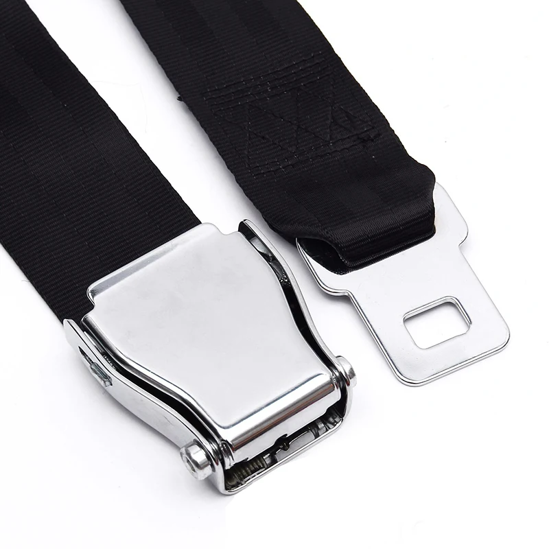 Universal 80CM Adjustable Aircraft Airplane Safe Seat Belt Extension Extender Buckle Black