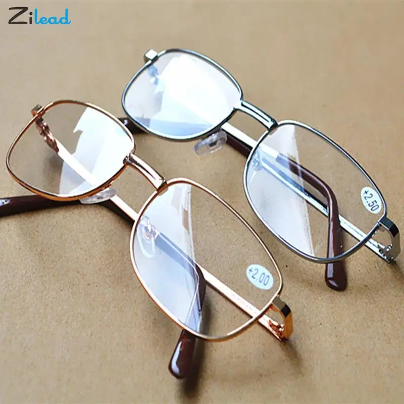 Очки Zilead в металлической оправе для чтения, оптические аксессуары для мужчин и женщин, при пресбиопии и дальнозоркости, с диоптриями от + 1 до + 4