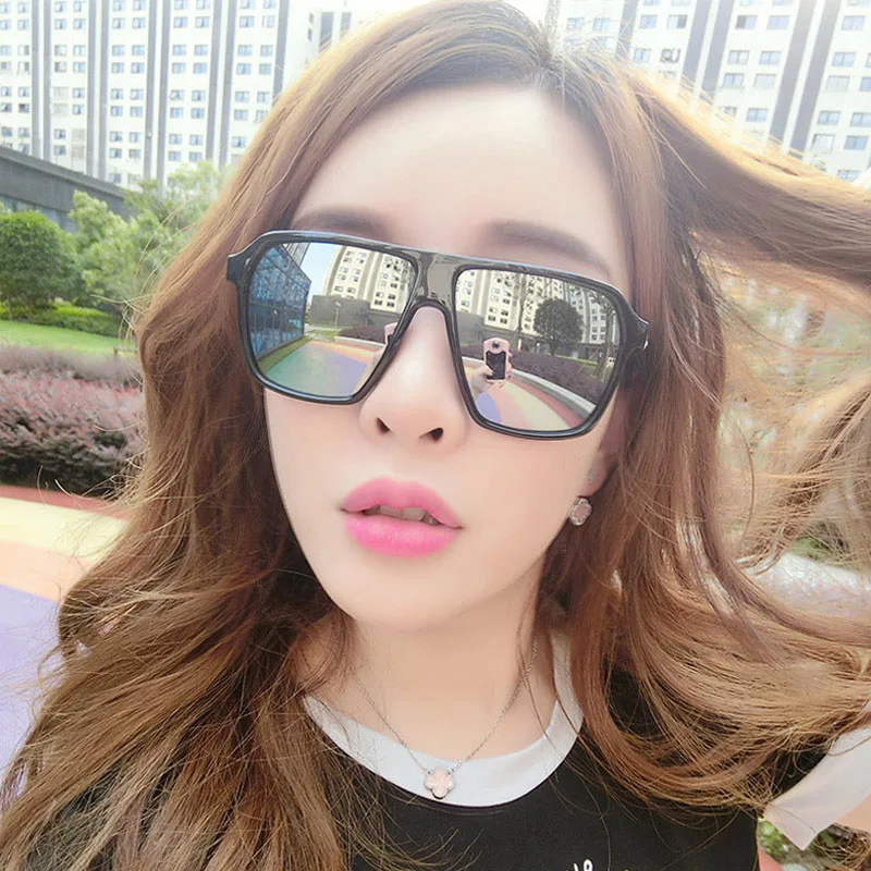 Женские и мужские солнцезащитные очки в стиле ретро большие квадратные UV400