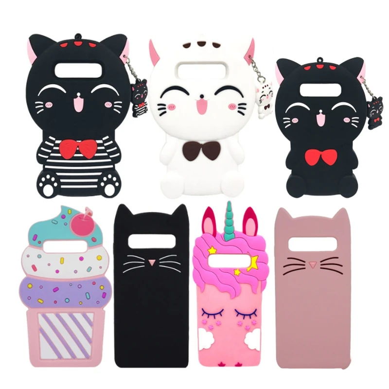 

For Samsung Galaxy S10E S10 S10Plus Case Cute 3D Cartoon Cat Unicorn Soft Silicone Case Skin Phone Back Cover Shockproof Shell