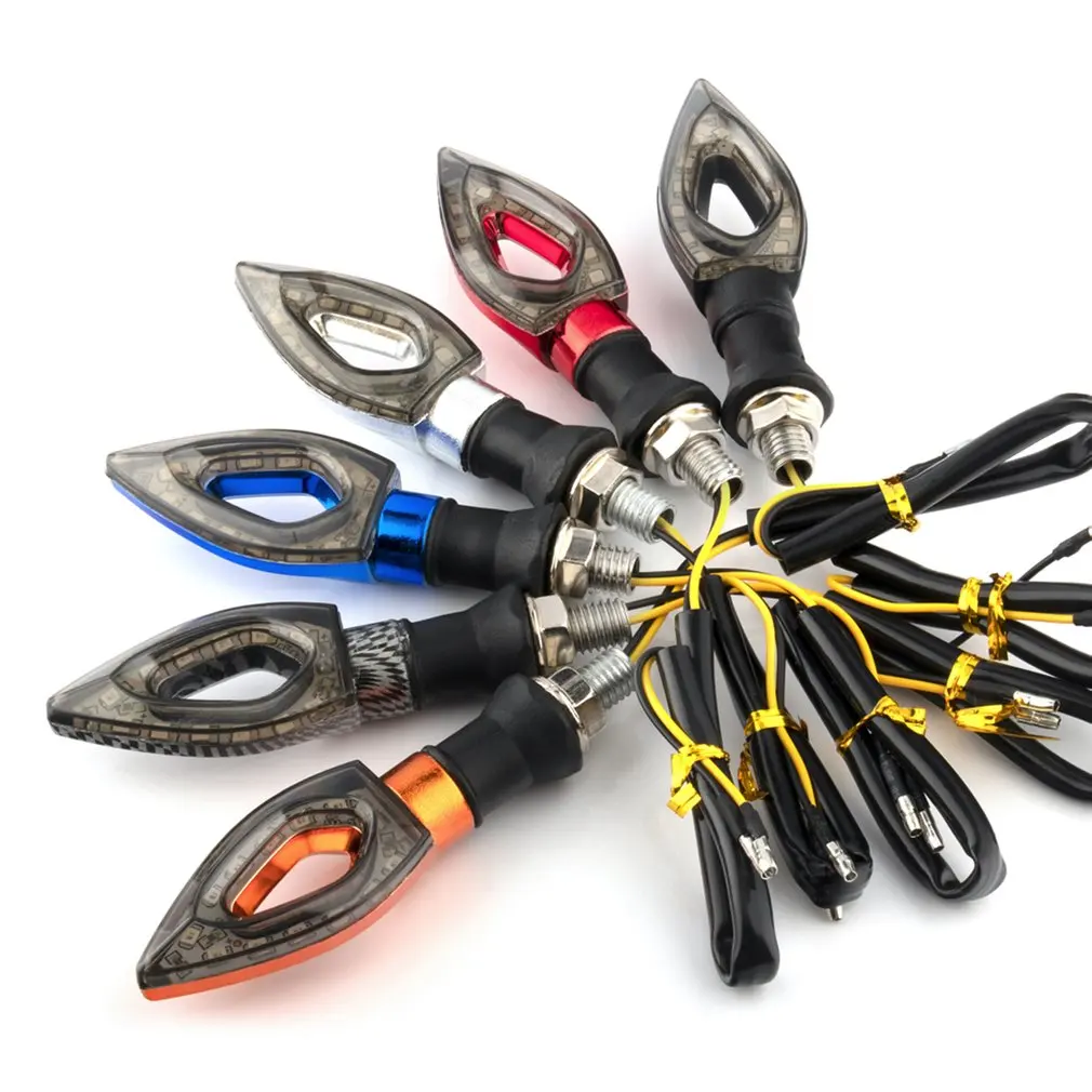 

1 пара, универсальные поворотники для мотоцикла, 12 Светодиодный