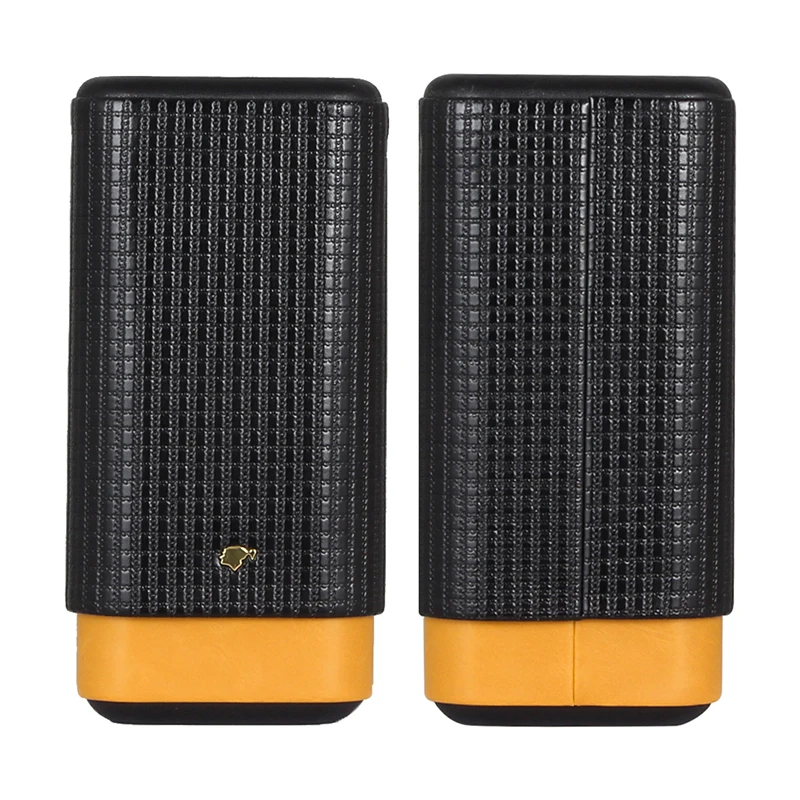 

Leather Cigar Case Smoking Accessories Classic Portable Travel Cigar Case Cedar Wood Tube Humiodor