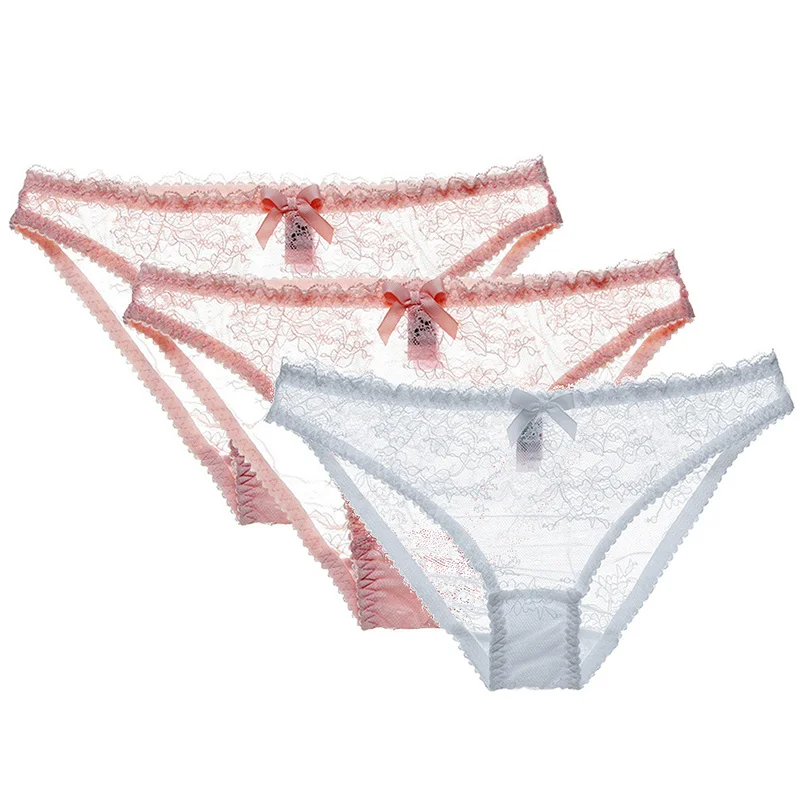 Varsbaby, сексуальные кружевные трусы с низкой талией, S-XL, нижнее белье, прозрачные трусики, 3 шт./лот